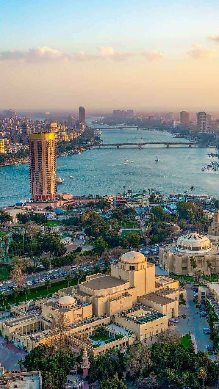 River Nile skyline in Cairo, Egypt